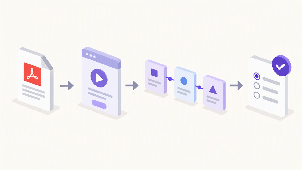 Conversion d'un PDF en parcours interactif avec quiz